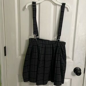 Hot Topic plaid overall skirt
